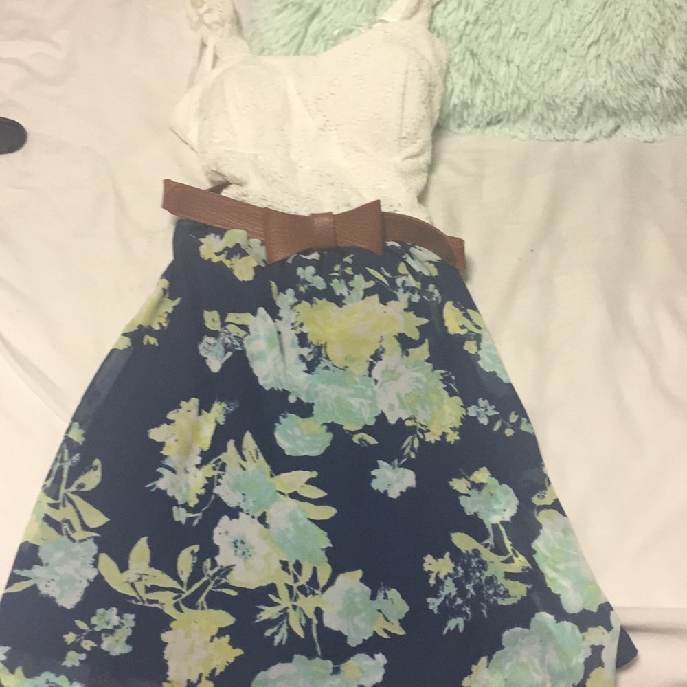 Blue floral dress